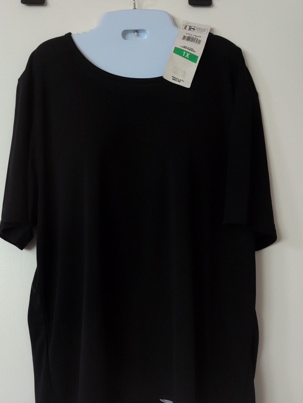 Black Women’s Micro Polyester Top - Women's Size 1X
